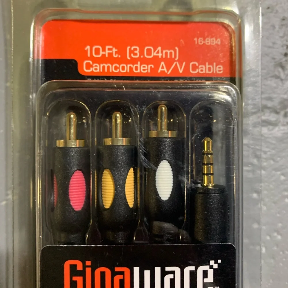 2x NEW Gigaware 10‑Foot Camcorder AV Cable 16-894
